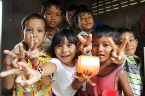 Beautiful smiling children that love the camera. Siem Reap, Cambodia.
